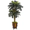 Homplanti 6' Double Sago Palm Artificial Tree In Designer Planter