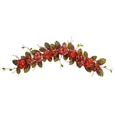 Homplanti 6' Fall Hydrangea And Berry Artificial Autumn Garland