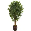 Homplanti 6' Ficus Artificial Tree In Decorative Planter
