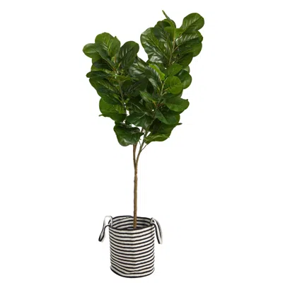 Homplanti 6' Fiddle Leaf Fig Artificial Tree In Natural Jute Planter