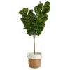 Homplanti 6' Fiddle Leaf Fig Tree In Handmade Jute And Cotton Planter