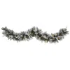 Homplanti 6' Flckd Garland W/50 Leds, Pine Cones, Berries & 180 Tips