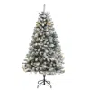Homplanti 6' Flocked Rock Spruce Christmas Tree W/250 Led And 586 Tips