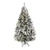 Homplanti 6' Flocked White Christmas Tree W/pinecones 250 Led 628 Tips