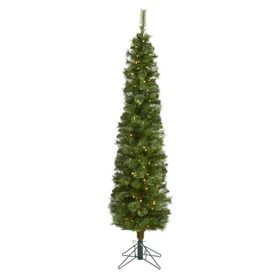 Homplanti 6' Green Pencil Xmas Tree 150 (mf) Clear Leds And 264 Tips