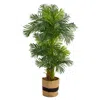 Homplanti 6' Hawaii Palm Tree W/30 Branches In Natural Cotton Planter