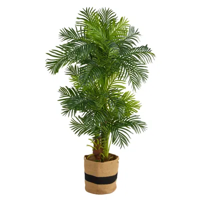 Homplanti 6' Hawaii Palm Tree W/30 Branches In Natural Cotton Planter