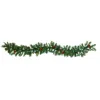 Homplanti 6' Mixed Pine And Pinecone Garland With 35 Clear Led Lights
