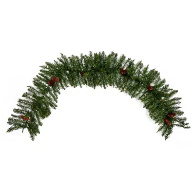 Homplanti 6' Pines Pinecones Christmas Garland W/150 Lvs & 50 Led's