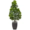 Homplanti 63' Fiddle Leaf Fig Artificial Tree In Black Planter