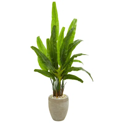 Homplanti 64" Travelers Palm Artificial Tree In Sand Colored Planter