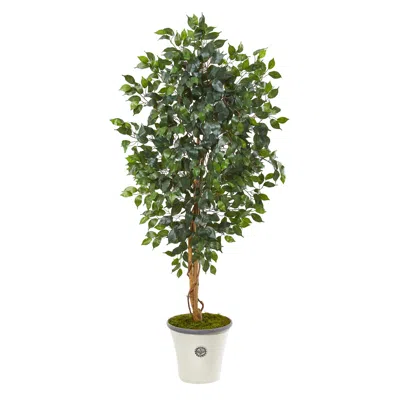 Homplanti 65" Ficus Artificial Tree In Decorative Planter