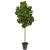 Homplanti 6.5' Fiddle Leaf Artificial Tree With Decorative Planter