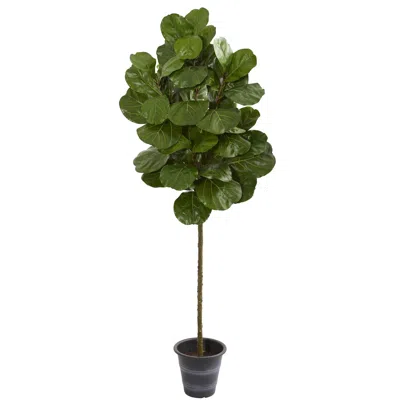 Homplanti 6.5' Fiddle Leaf Artificial Tree With Decorative Planter