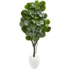 Homplanti 68" Fiddle Leaf Fig Artificial Tree In White Planter