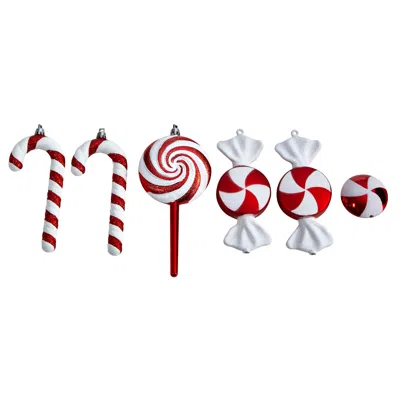 Homplanti 7" Assorted Candy Cane Xmas Deluxe Shatterproof Set Of 6