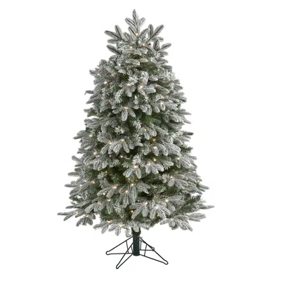 Homplanti 7' Flk Colorado Fir Xmas Tree Is/cn 300 Md/mf Leds & 511 T In Gray