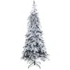 Homplanti 7' Flocked Christmas Tree With Pinecones W/400 Led 565 Tips