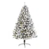 Homplanti 7' Flocked Fir Christmas Tree W/350 Led Lights And 750 Tips.