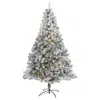 Homplanti 7' Flocked Rock Spruce Christmas Tree W/350 Led And 800 Tips