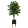 Homplanti 70" Areca Palm Artificial Tree In Black Planter With Stand
