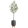 Homplanti 70" Olive Artificial Tree In Gray Planter With Stand