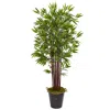 Homplanti 74" Bamboo Artificial Tree In Metal Planter
