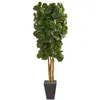 Homplanti 7.5' Fiddle Leaf Artificial Tree In Slate Planter
