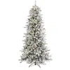 Homplanti 7.5' Flocked Livingston Fir Christmas Tree 500 Clear Led