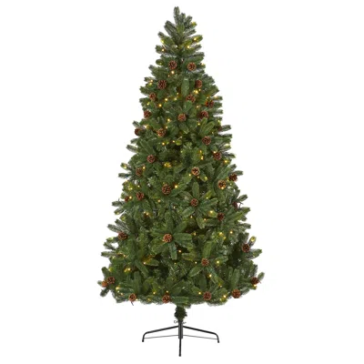 Homplanti 7.5' Rocky Mountain Christmas Tree W/cones 400 Led 880 Tips In Green