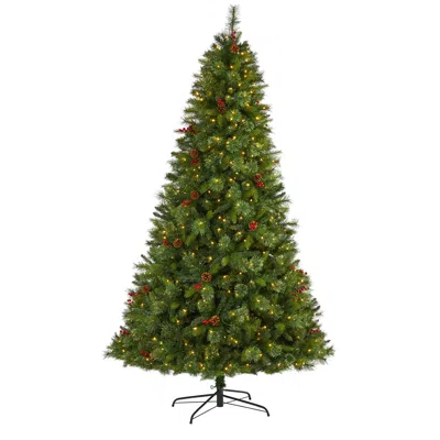 Homplanti 8' Aberdeen Spruce Christmas Tree 500 Leds, Cones & Berries In Green
