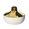 Homplanti 8" Elegance Ceramic Decorative Vase With Gold Accents
