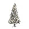 Homplanti 8' Flocked Fir Christmas Tree W/500 Led Lights And 1000 Tips