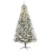 Homplanti 8' Flocked Rock Spruce Christmas Tree W/500 Led And 1186 Tip