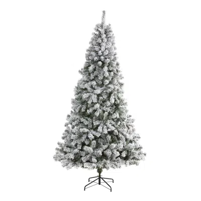 Homplanti 8' Flocked West Virginia Fir Christmas Tree With 1000 Tips