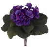 Homplanti 9" African Violet Artificial Plant (set Of 6)