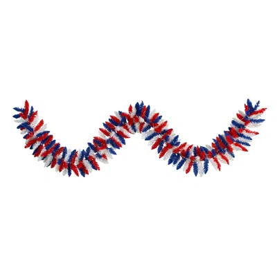 Homplanti 9 Ft. Patriotic Garland With 50 Led Lights