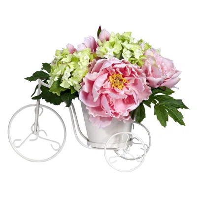 Homplanti 9.5" Peony & Hydrangea Tricycle Arrangement