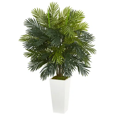 Homplanti Areca Palm Artificial Plant In White Tower Planter