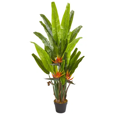 Homplanti Bird Of Paradise Artificial Plant 4.5" In Green