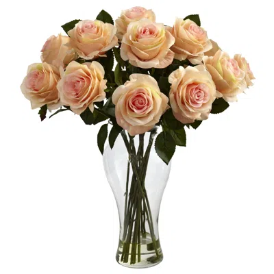 Homplanti Blooming Roses W/vase