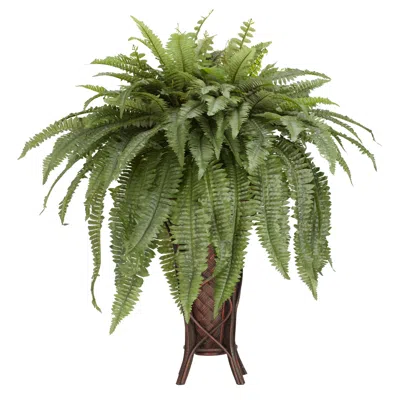 Homplanti Boston Fern W/stand Silk Plant