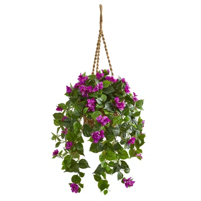 Homplanti Bougainvillea Artificial Plant In Hanging Basket In Multi
