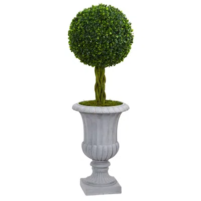 Homplanti Braided Boxwood Tree In Urn Uv Resistant (indoor/outdoor)