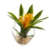 Homplanti Bromeliad In Slanted Angled Vase Artificial Arrangement
