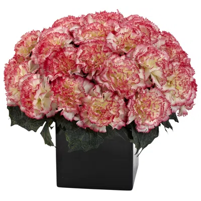 Homplanti Carnation Arrangement W/vase Cream Pink