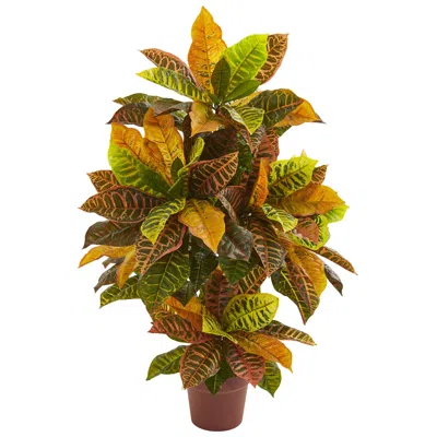Homplanti Croton Artificial Plant (real Touch) 39" In Multi