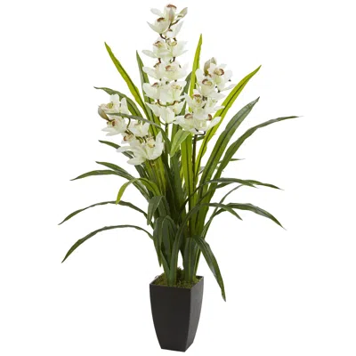 Homplanti Cymbidium Orchid Artificial Plant 45" In Burgundy