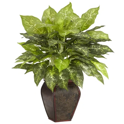 Homplanti Dieffenbachia W/decorative Vase Silk Plant