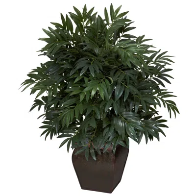 Homplanti Double Bamboo Palm W/decorative Planter Silk Plant